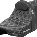 Saddlemen Sdc Performance Gripper Seat With Backrest White Stitch #SC82307DB6