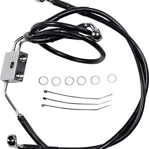DS Vinyl Brake Line Kit ABS Front Upper/Lower +8" Harley Fxdf Dyna Fat Bob 12-16