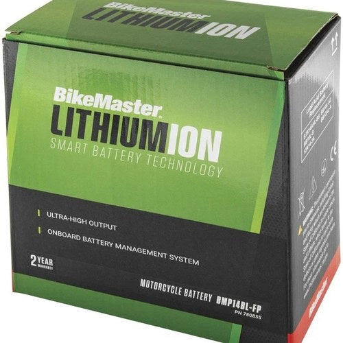 BikeMaster Lithium 2.0 Battery BMP14BL-FP #BMP14BL-FP LCD Aprilia