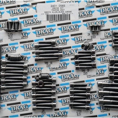 Drag Specialties Motor Bolt Kit Smooth Black #173732 Harley Davidson