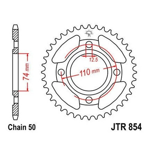 JT Steel Rear Sprocket 530 37T for Yamaha RD400/XS400H Heritage Special