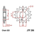 JT Front Sprocket 525 16T #JTF296.16 for Honda VT600/Hawk GT