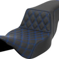 Saddlemen Step-Up LS Ext. Reach Seat F. Lattice Blue Stitch Black #284759