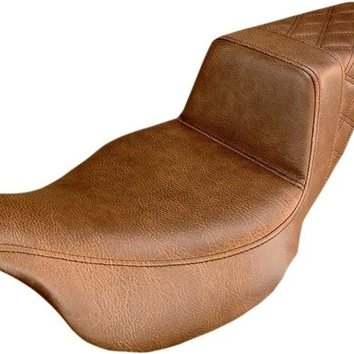 Saddlemen Step-Up LS Seat R. Lattice Stitch Brown #283646 Harley Davidson