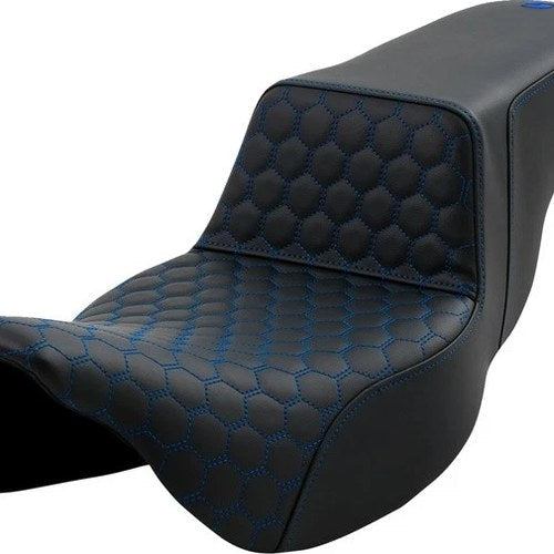 Saddlemen Step-Up HC Ext. Reach Seat Blue Stitch #284705 Harley Davidson