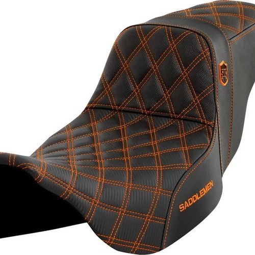 Saddlemen Sdc Performance Gripper Seat Orange Stitch #284875 Harley Davidson