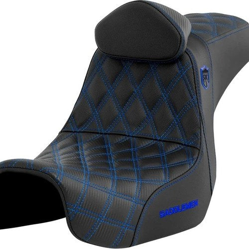 Saddlemen Sdc Performance Gripper Seat With Backrest Blue Stitch #284870
