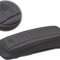 Mustang Saddlebag Lid Covers Deluxe Red Stitch #77637AB Harley Davidson
