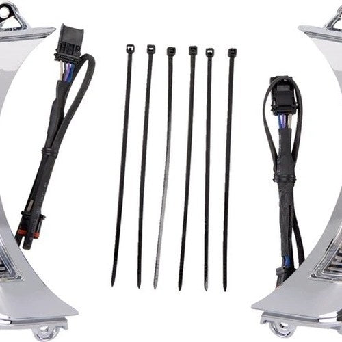 Ciro Fang LED Headlight Bezel with Turn Signals Chrome 45250 Harley