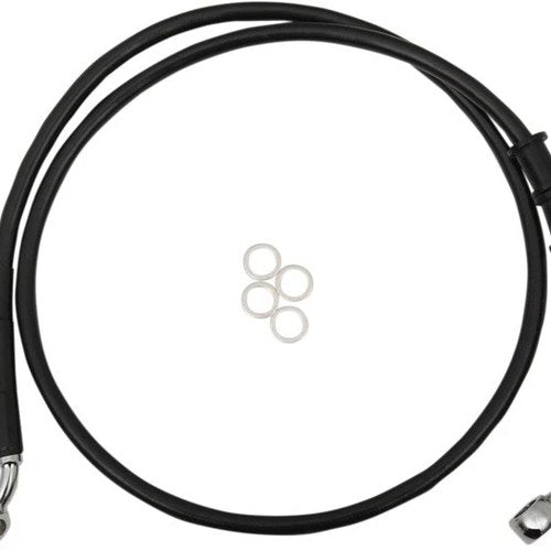 DS Extended Front Brake Line Kit Black Non-ABS +2" Oversize #3300627