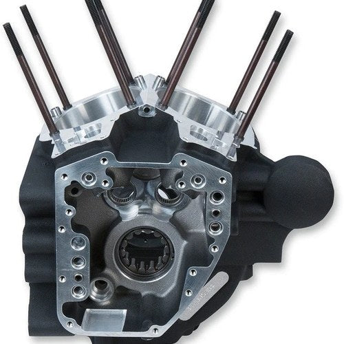 S&S Super Stock T2 Crankcase Assembly Wrinkle Black 4-1/8" Harley Davidson Dyna