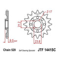 JT Self Cleaning Front Sprocket 520 14T fits Suzuki RM-Z450 2005-2007