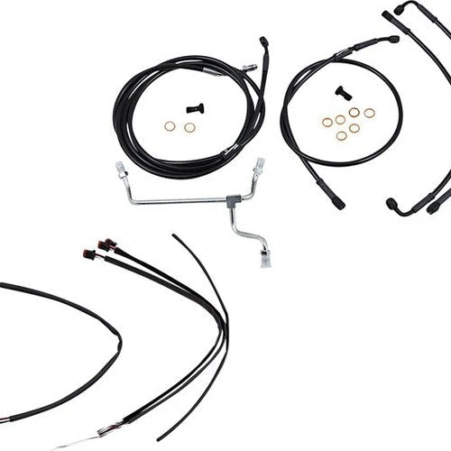 Burly Handlebar Cable/Line Kit for 18" Hangers w/o ABS Black #B30-1184