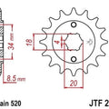 JT Front Sprocket 520 13T #JTF270.13 fits Honda CMX250C Rebel 250