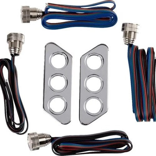 Paul Yaffe Universal Thunder Pod LED Flush Mount Taillight Kit Chrome