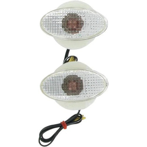 K&S Flat Oval Flush Mount Medium Marker Light Set S/F Clear