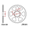 JT Steel Rear Sprocket 520 39T fits Suzuki Sierra/Prospector/DS185/Ranger
