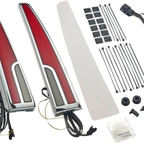 Ciro Calade LED Taillights Chrome White/Red #40085 Harley Davidson Ultra Glide
