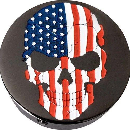 Figurati Designs Swingarm Covers Skull Black #FD25-AFSKULL-BK Harley Davidson