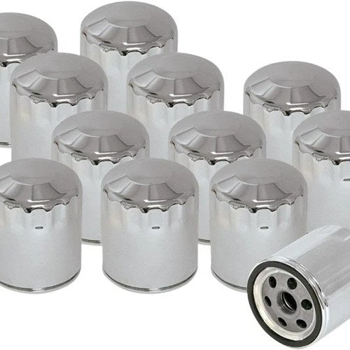 S&S Low-Restriction Oil Filter Chrome 12-Pack #310-0240 Harley Davidson
