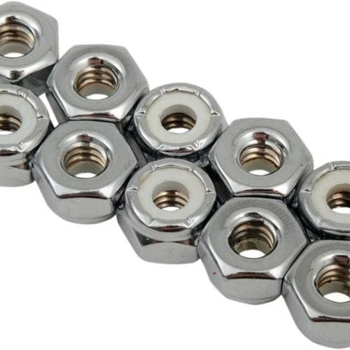 DS Chrome Motorcycle Nylon Insert Lock Nut 10-Pack 10-24 Sae