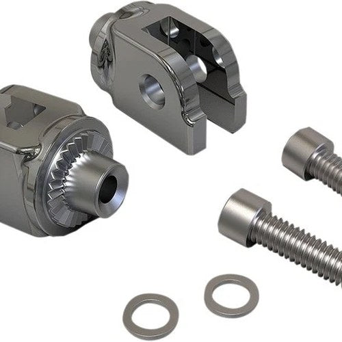 Ciro Splined Driver Footrest Adapters Chrome for Harley M8 Softail