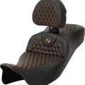 Saddlemen RoadSofa HC Ext. Reach Seat w/BR Orange Stitch #284842 Harley Davidson