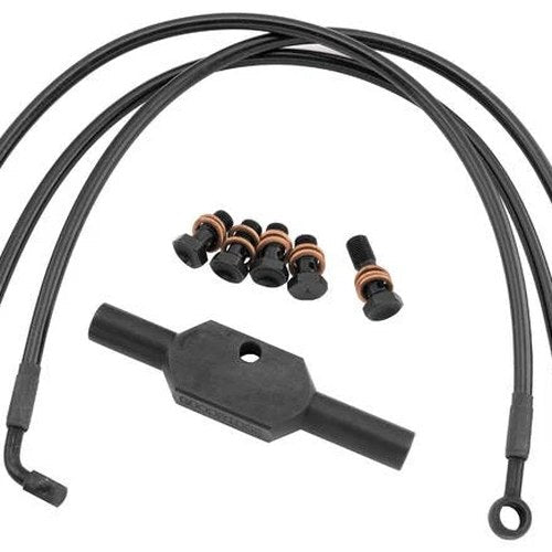 Goodridge Ebony 2 3-Line Brake Line Kit Non-ABS +4" Front #HD0064-1FB-BK4