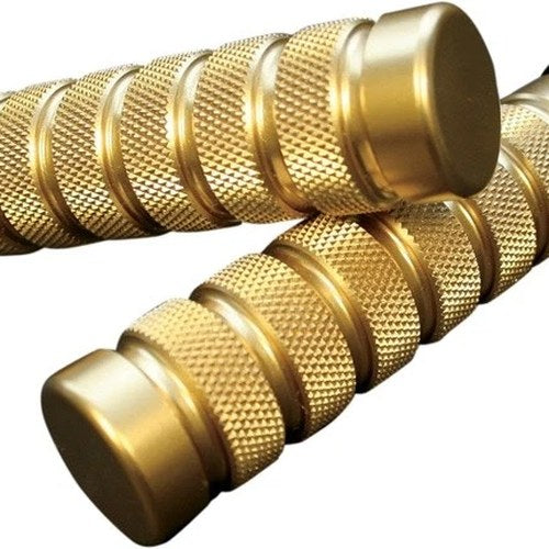 Accutronix Knurled Notch Brass Grips #GR101-KN5 Harley Davidson