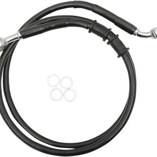 DS Extended Front Brake Line Kit Black Non-ABS +2" Oversize #3300613