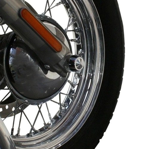 Accutronix Elite Axle Caps Chrome Front 1" #TAC101-EC Harley Davidson