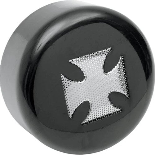 DS Round Horn Cover With Cross Black Harley Davidson #144052