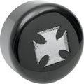 DS Round Horn Cover With Cross Black Harley Davidson #144052