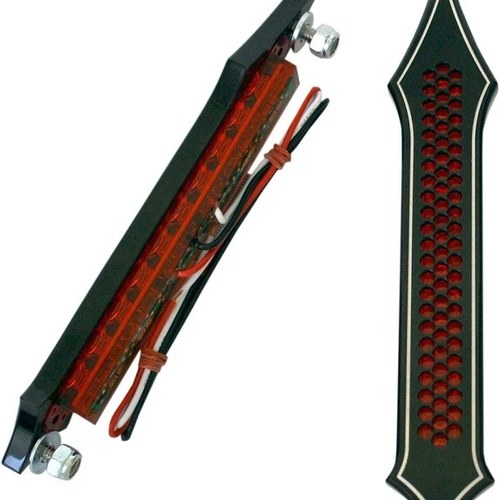 Accutronix Tribal Drilled LED Bag Lights Red Lens Black