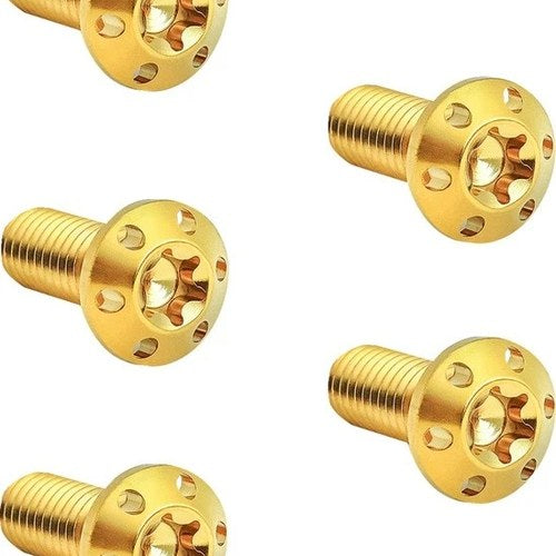 Arlen Ness Hub Mount Front Brake Rotor Bolts 5/16"-18 Gold 5-Pack #300-914