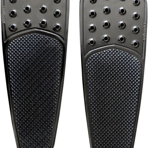 Accutronix Teardrop Knurled Drilled Extended Floorboards Black Driver FBF01-KDTB