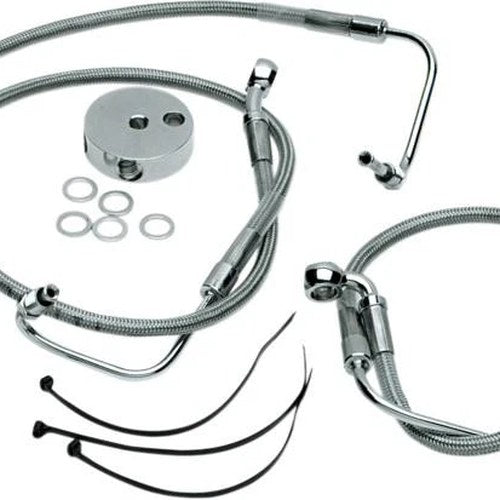 DS Braided Brake Line Kit Front Harley Davidson FLHR/FLHRCI/FLTR #142868