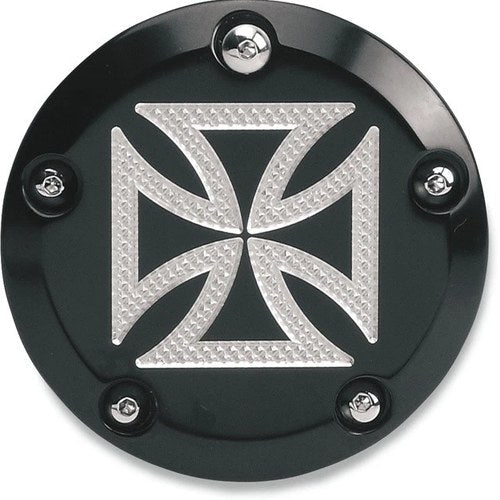 Accutronix Maltese Cross Points Cover Black/Natural #C1605-CB Harley Davidson