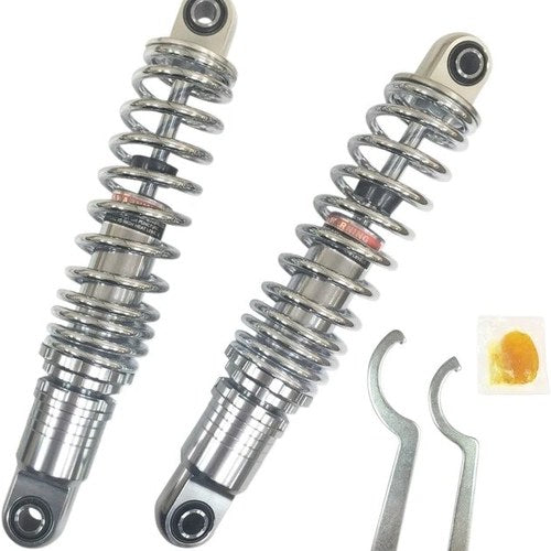 DS 13" Ride-Height Adjustable Shocks Heavy Duty Chrome Harley FLH/FLT 99-23