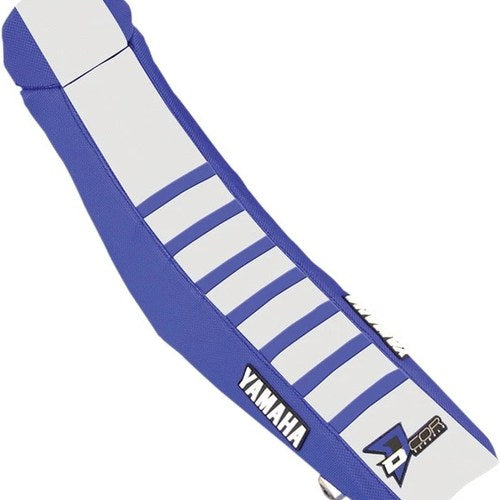 Dcor Ribbed Seat Cover Blue/White/Blue #30-50-131 for Yamaha YZ125/YZ250/YZ250X