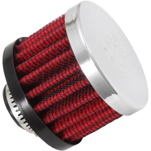 K&N Crankcase Vent Filter with Chrome Top 2" x 1.5" x .5"