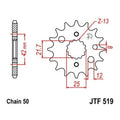 JT Front Sprocket 530 16T #JTF519.16 for Kawasaki Ninja ZX-9R/Vulcan 800