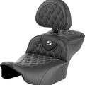 Saddlemen RoadSofa LS Ext. Reach Seat With Backrest White Stitch #285033