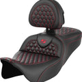 Saddlemen RoadSofa HC Seat With Backrest Red Stitch #284852 Harley Davidson