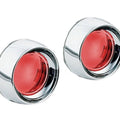 Kuryakyn Deep Dish Turn Signal Bezels With Lenses Chrome Red #2269
