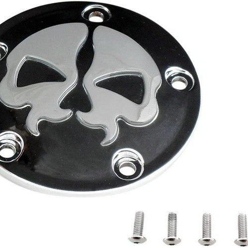 Drag Specialties Split Skull Points Cover 5-Hole Black/Chrome Harley Davidson