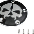 Drag Specialties Split Skull Points Cover 5-Hole Black/Chrome Harley Davidson