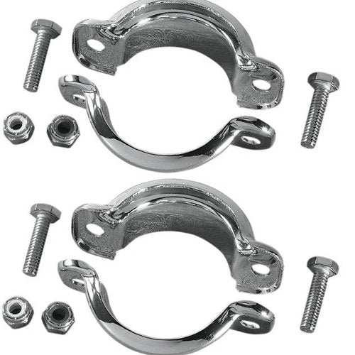 DS Chrome Muffler Clamps for Dressers Harley Davidson Electra Glide/Tour Glide