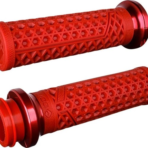 Odi Vans V-Twin Full Waffle Lock-On Grips 1" Dark Red/Red Clamp HD Cable