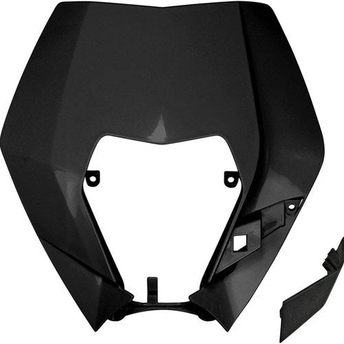 UFO Front Number Plate w/Headlight Cutout Black KT04090001 KTM